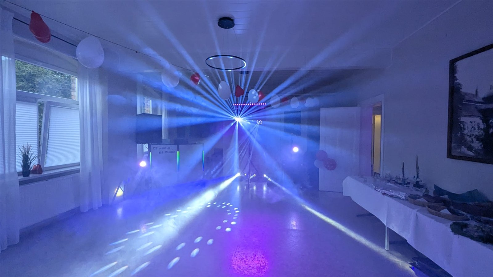 Feier mit Lichtshow